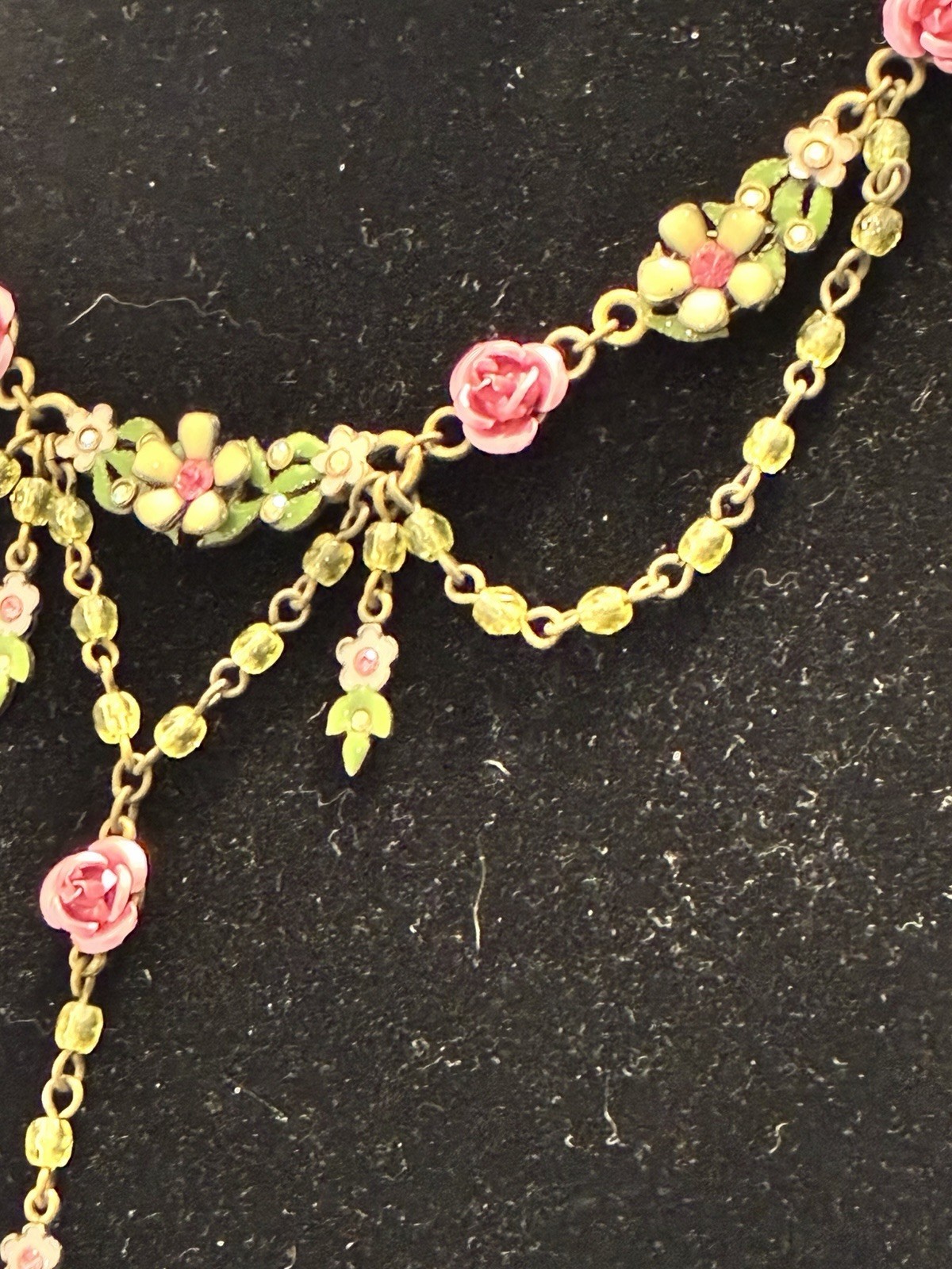 Vintage Avon Fashion Flower 3 Pc Suite Swag Necklace Bracelet Earrings Mint
