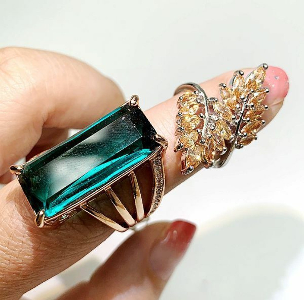25/50/100/200Pcs Wholesale Mixed Rings Bulk Finger Gemstones Crystal Jewelry Lot