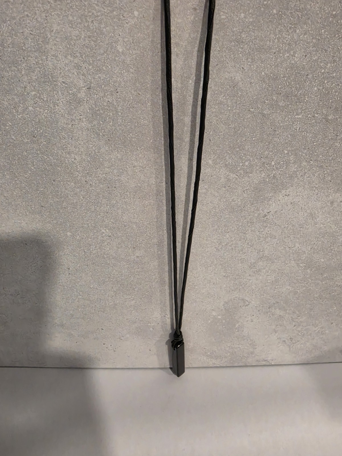 COAI Leather Cord Bar Necklace Stone, Black Obsidian Necklace – Used