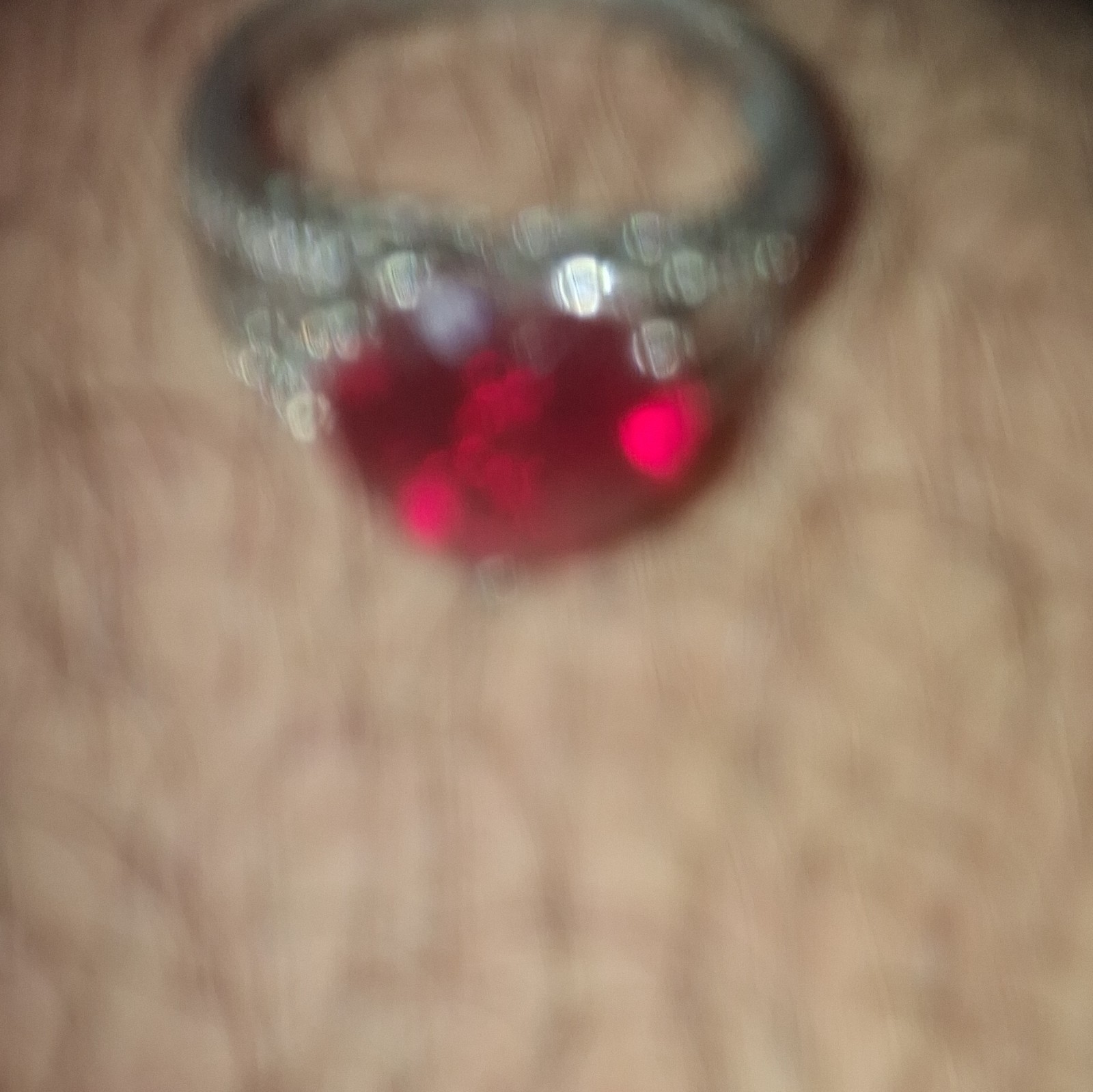 Lab Created Red Ruby Heart Ring 14k White Gold Plated Sterling Silver
