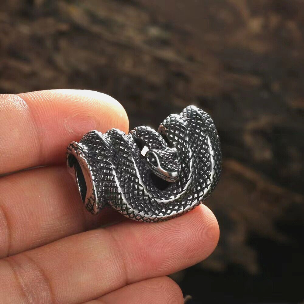 Silver Animal Snake Serpent Pendant Necklace Gothic Retro Rock Jewelry Chain 24″