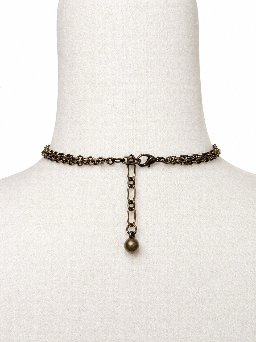 Bronze Tone Vintage? Infinity Unique Statement Necklace 18-20.5 Inches