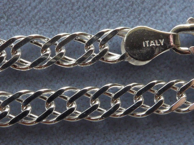 10″ ANKLE BRACELET ITALIAN STERLING SILVER ROMBO STYLE 4.5mm ITALY 925