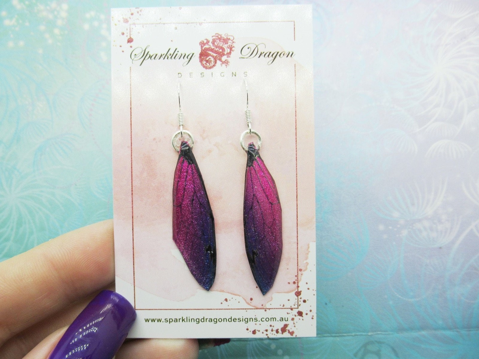 Butterfly Earrings Pink & Purple – Fairy Jewellery, Fun Gift for her Fairy Wing