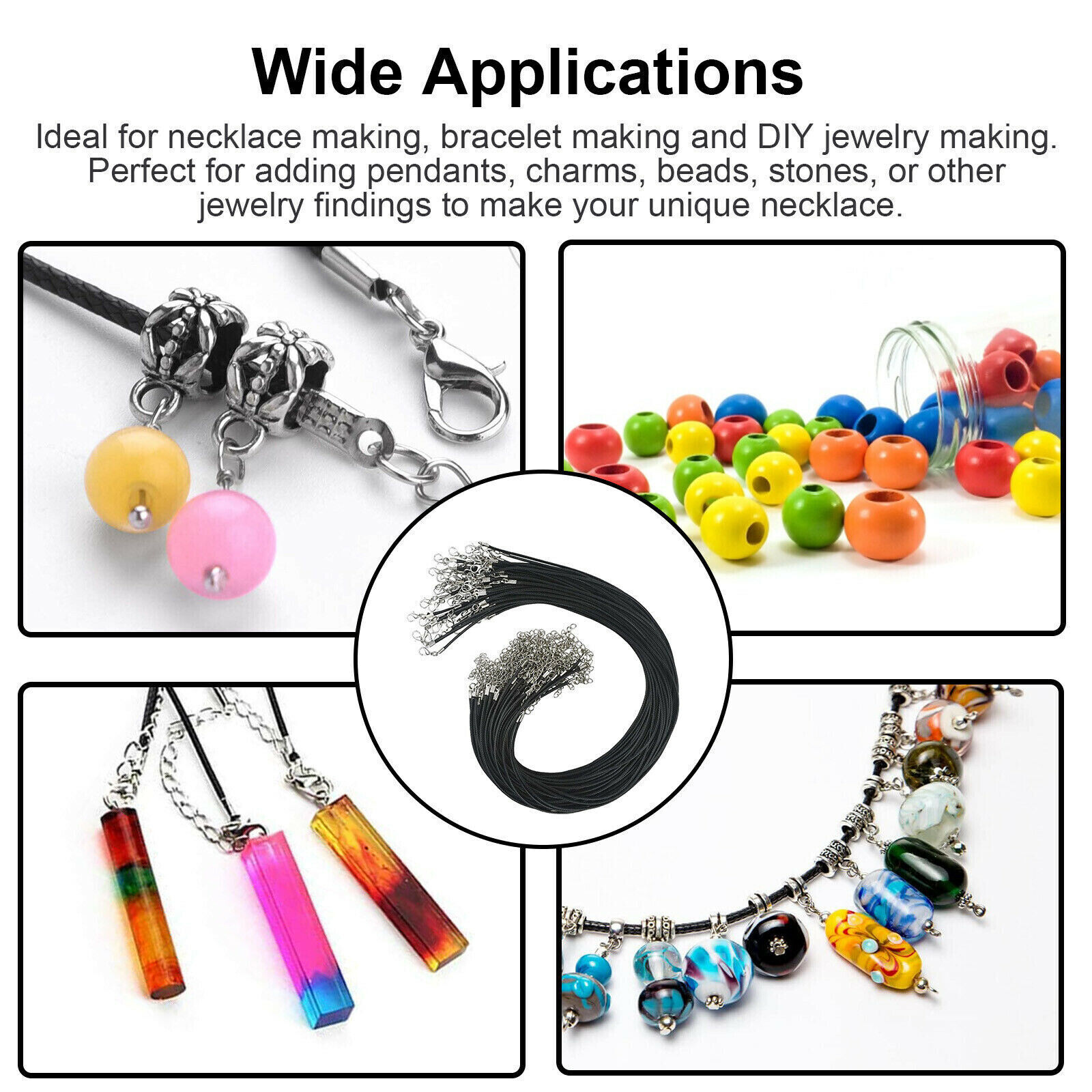 100PCS 18” Leather String Charms Necklace Cords Wholesale Rope Bulk Lot Cords