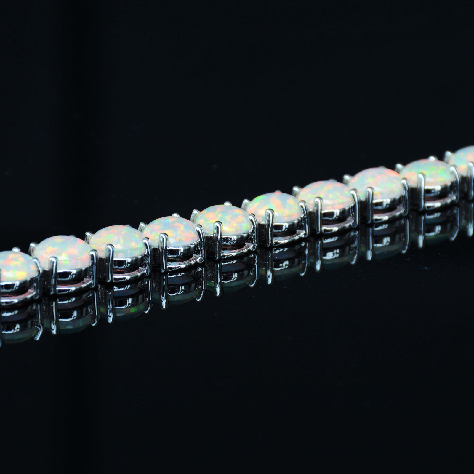 Blue Opal Tennis Bracelet, October Birthstone, Opal Jewelry, Opal Bracelet