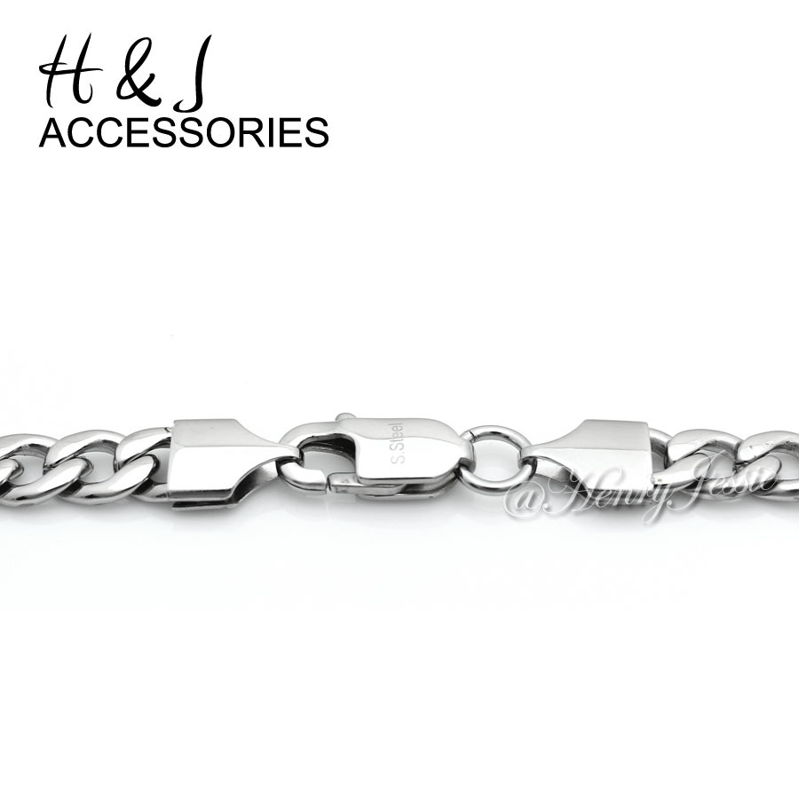 18-40″Stainless Steel 6mm Silver Cuban Curb Chain Simple Plain Cross Pendant*P64