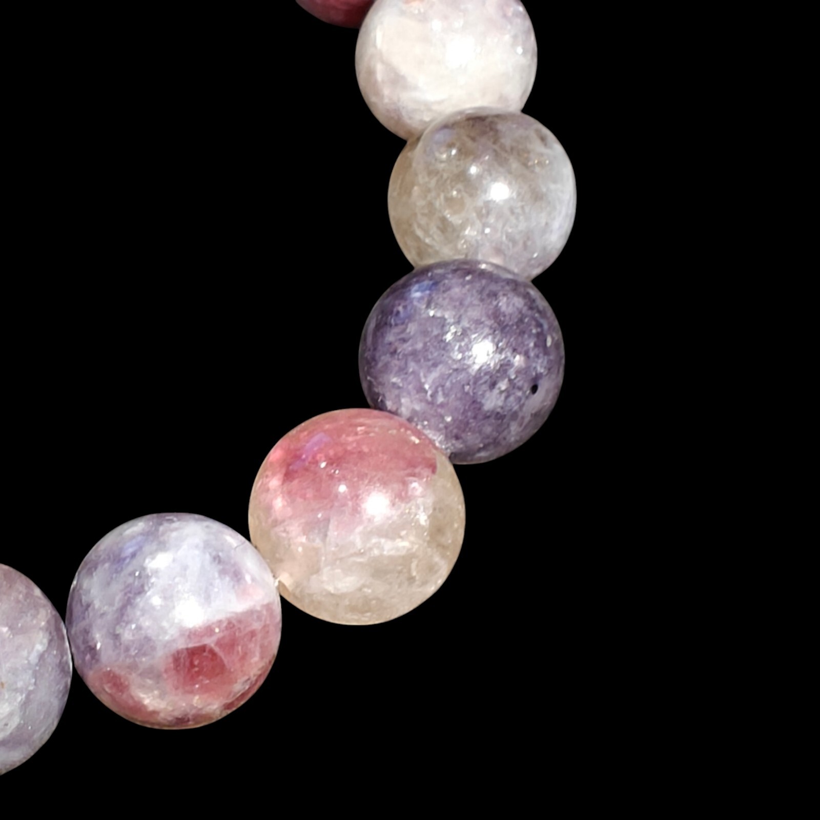 Pink Tourmaline Quartz Crystal Healing Bracelet Natural Stones 10mm