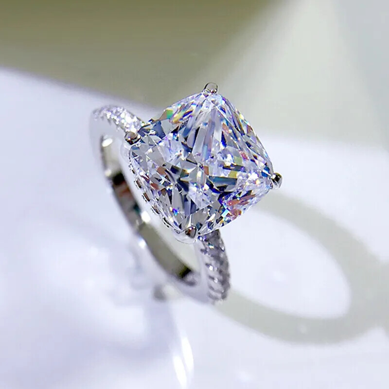 Sunshine 925 Silver Plated Ring Women Cubic Zircon Wedding Jewelry Gift Sz 6-10