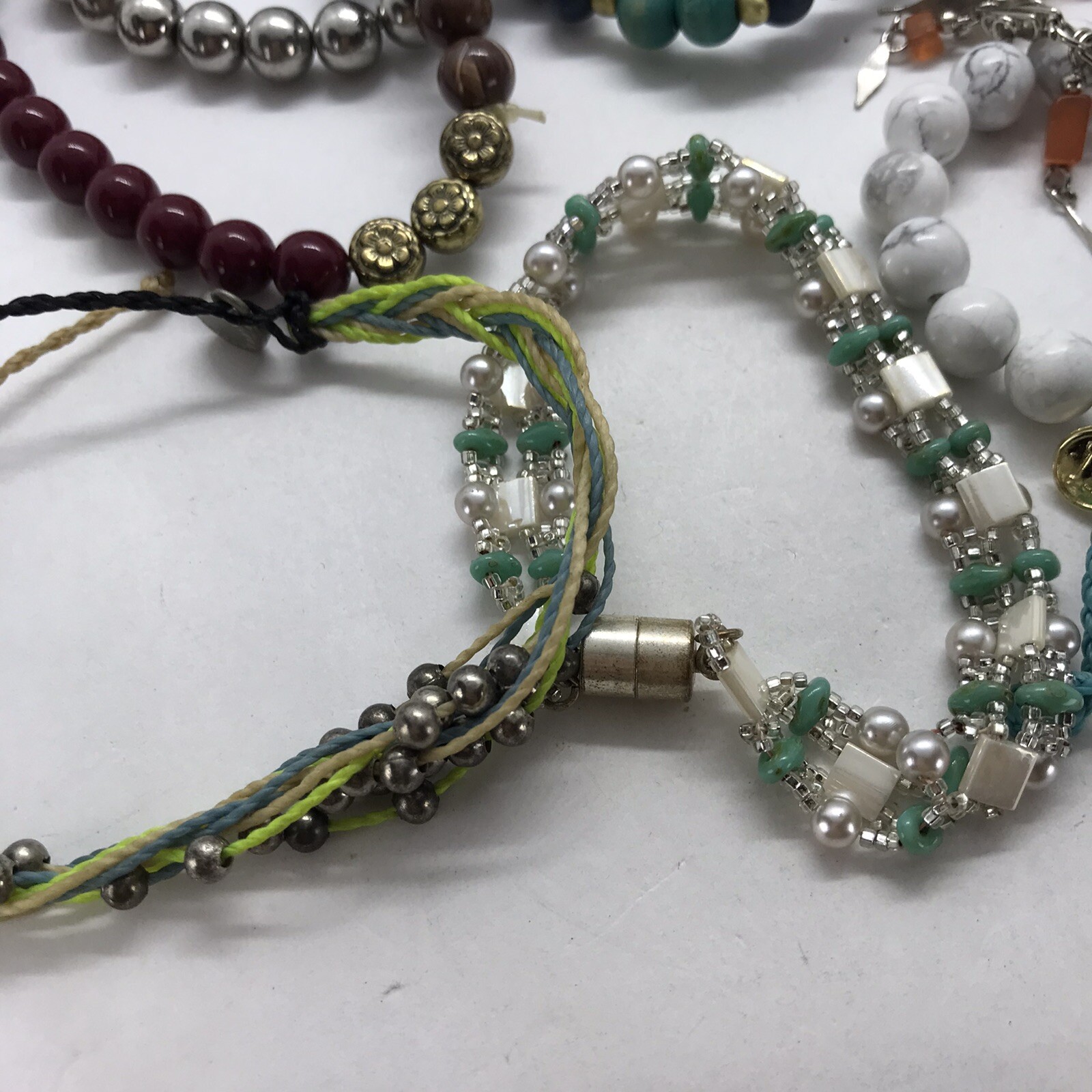 Bracelet Lot Bangles Bead Stretch mixed materials colorful Vtg to mod pure vida