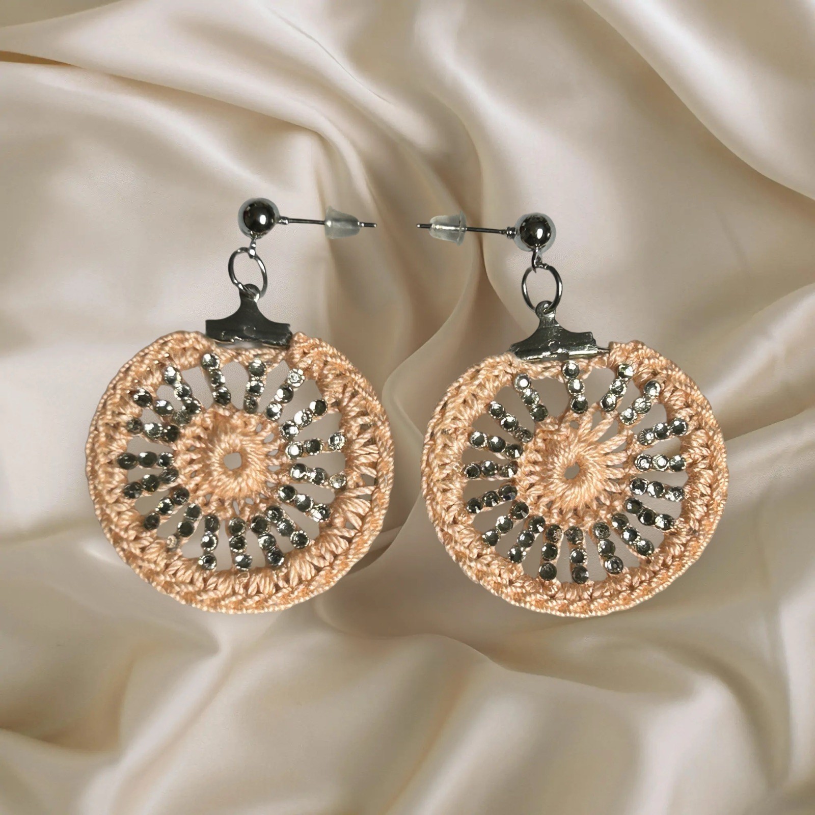 Icy Boho Earrings New Surgical Steel Ear Wire In Beige