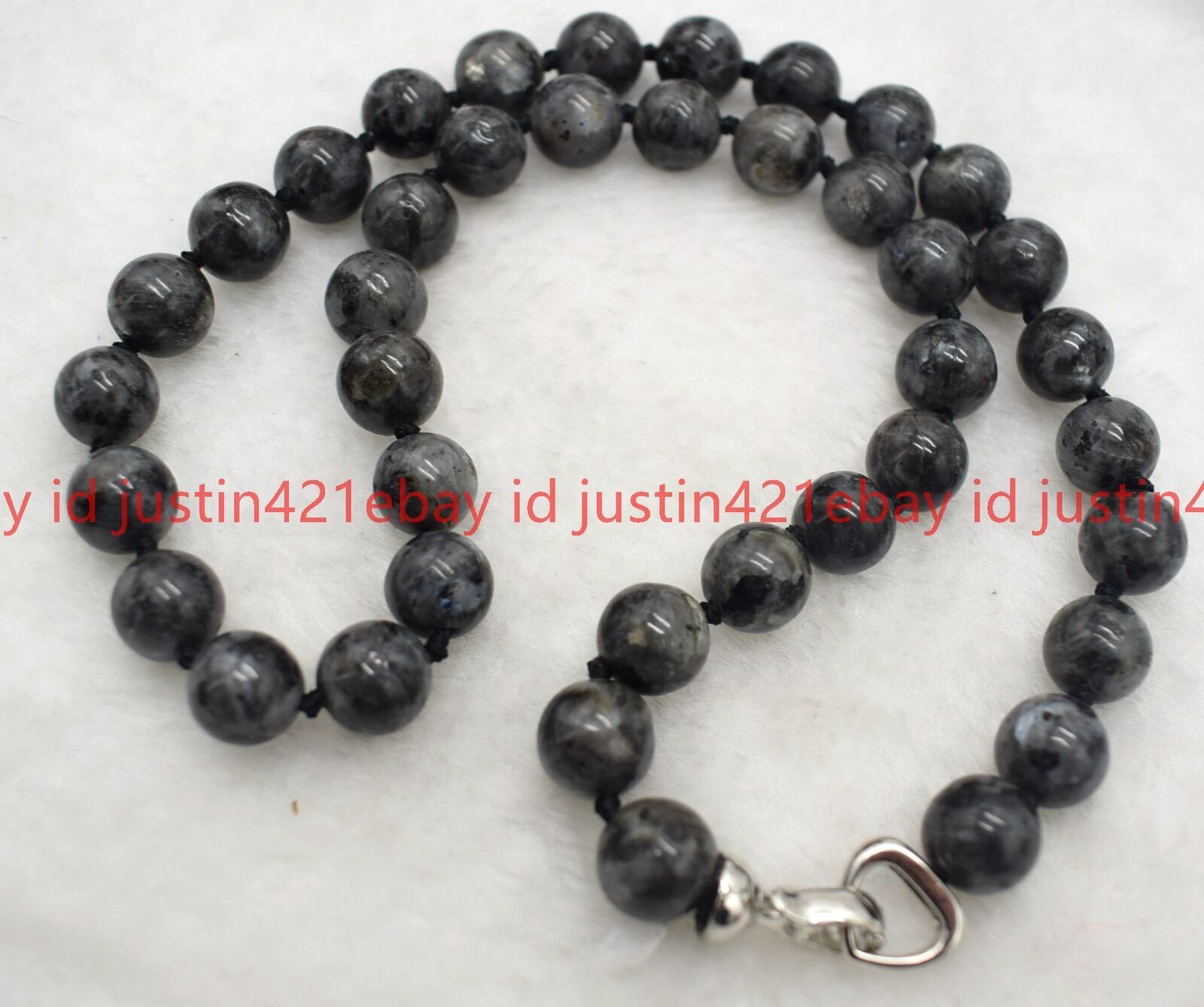 Natural 8/10mm Multicolor Round Gemstone Beads Necklace 18″ 925 Silver Clasp AAA