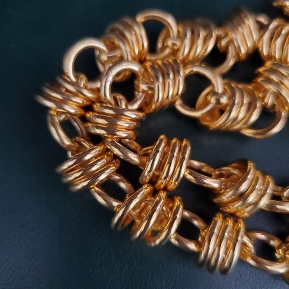 Bronze Milor Italy Gold Tone Loop Necklace Everyday Wear to Dressy
