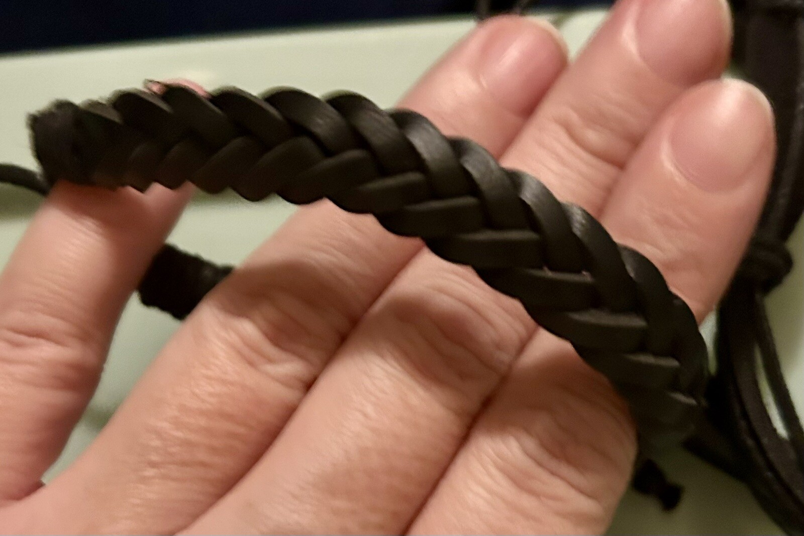 Stackable Adjustable Black Faux Leather Bracelets Set Of 6
