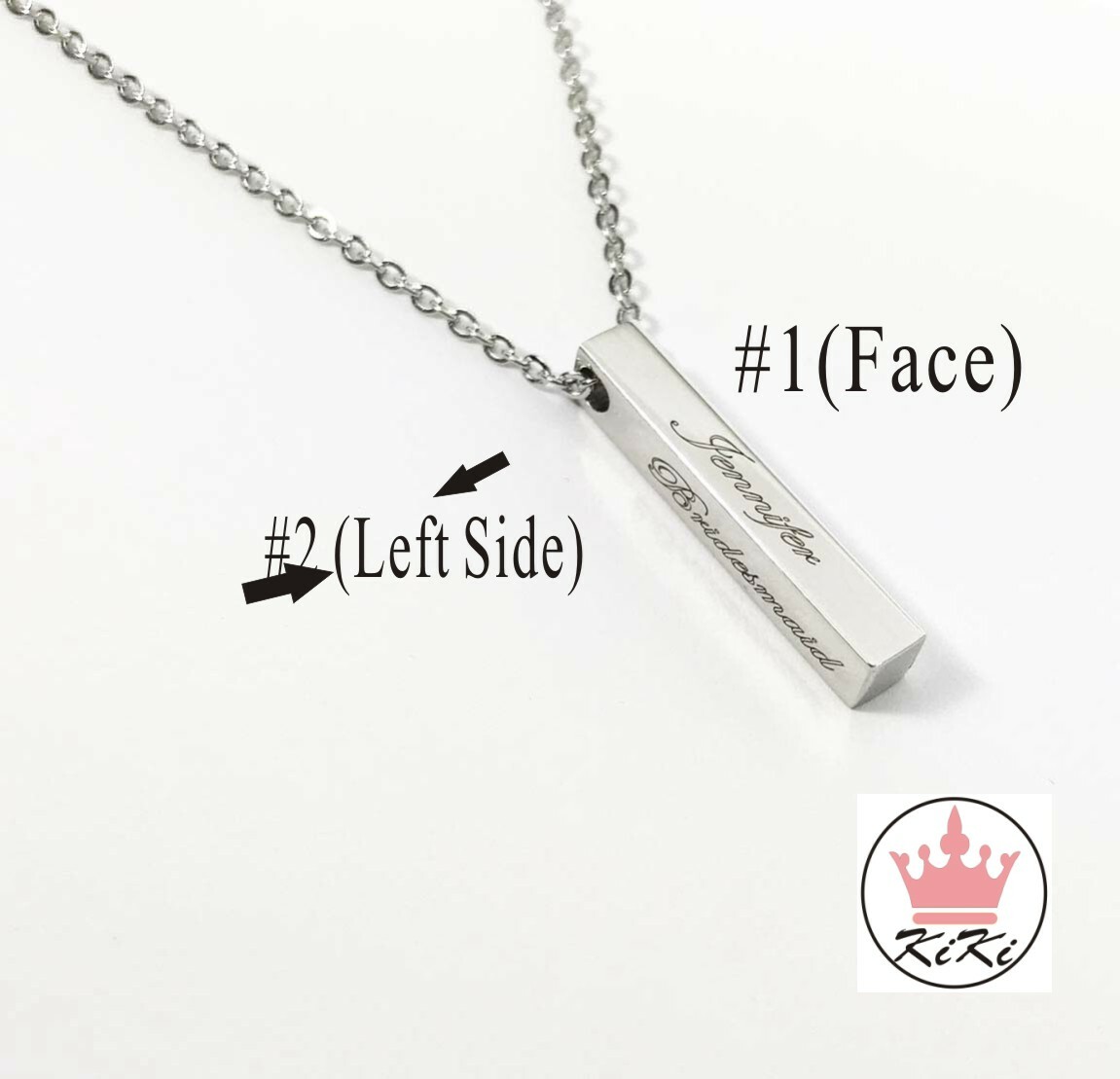 Engraved Custom Personalized Coordinates GPS Bar Necklace Custom Jewelry Pendant