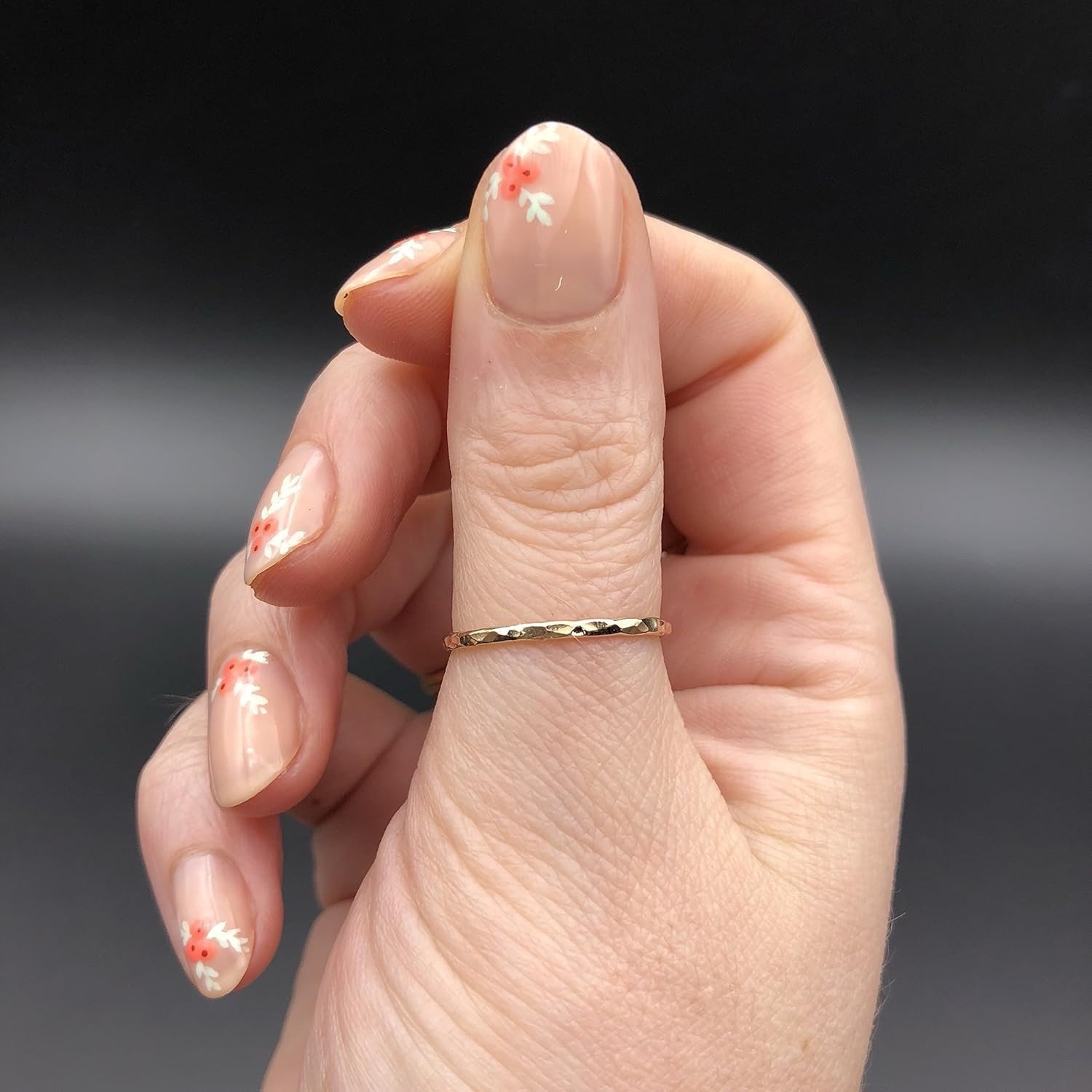 Thin Hammered Gold Rings, Minimalist Stacking Jewelry
