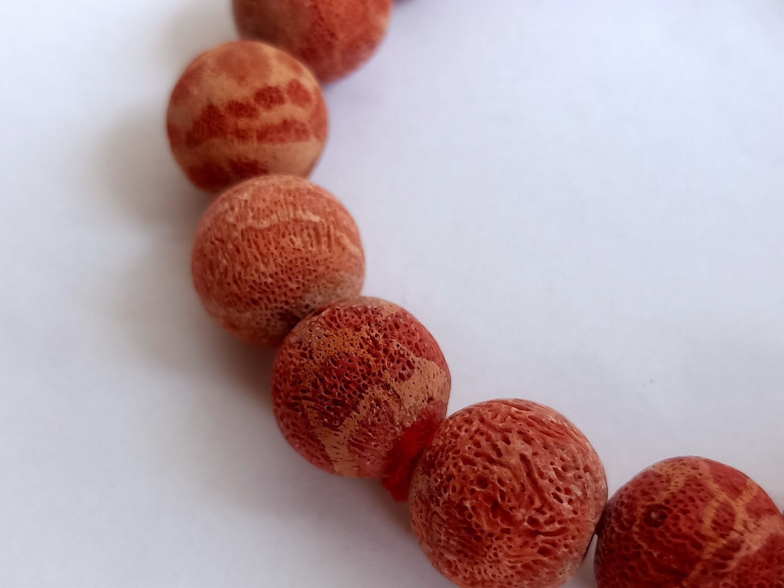 12mm Natural No Treatment Sponge Red Coral Round Stretch Beads Bracelet