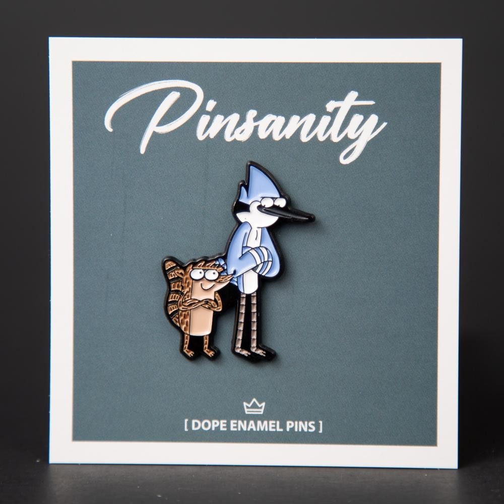 Mordecai and rigby enamel pin – fast shipping from usa – brooch – regular show