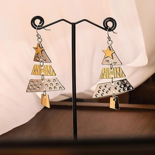 Fashion Alloy Christmas Tree Earrings Drop Dangle Women Party Jewelry New