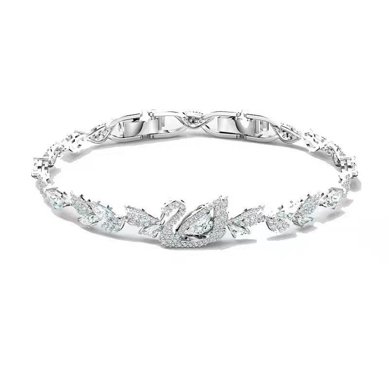 High Version Swan Button Beating Heart Bracelet With Swarovski Elements Crystal