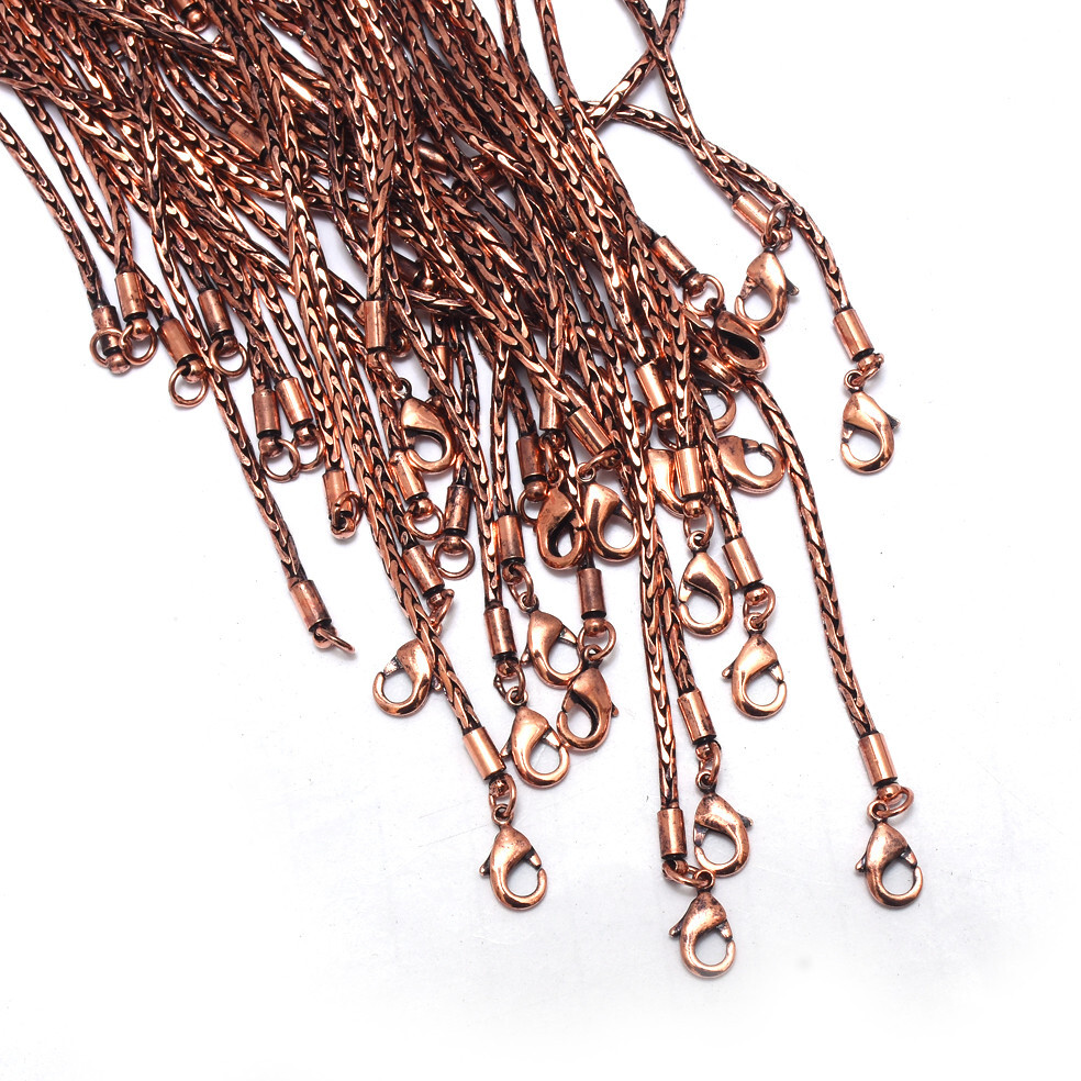 Pure Copper Chain Lobster Clasp Wheat Copper Chain Handmade Necklace Chain C-06