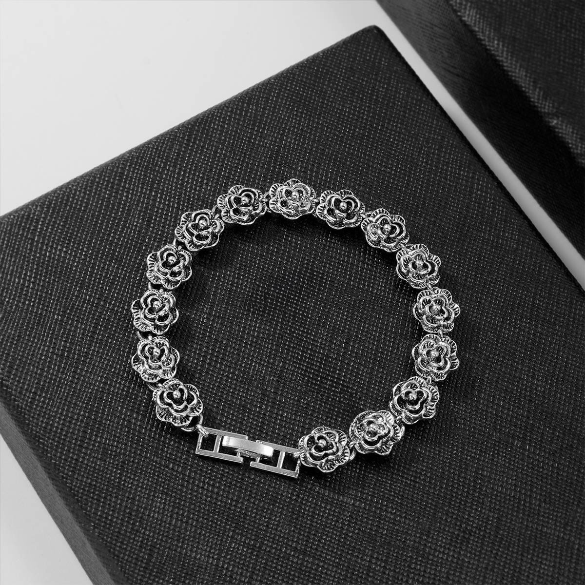 Vintage 3D Rose Floral Bracelet Antique Gold/Silver Plated Women’s Gift