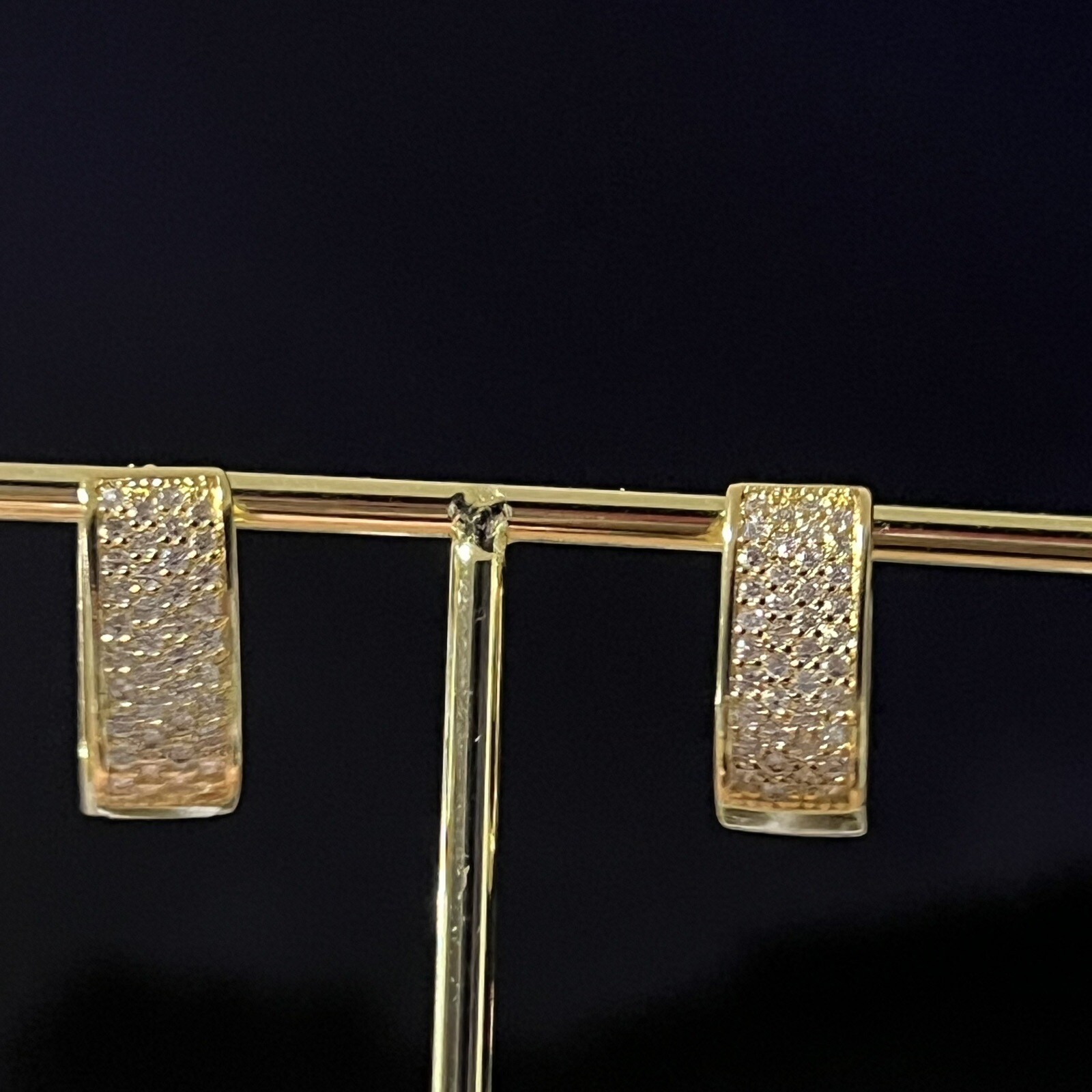 18K Gold Plated Sparkling Hoop Earrings Daily Wear