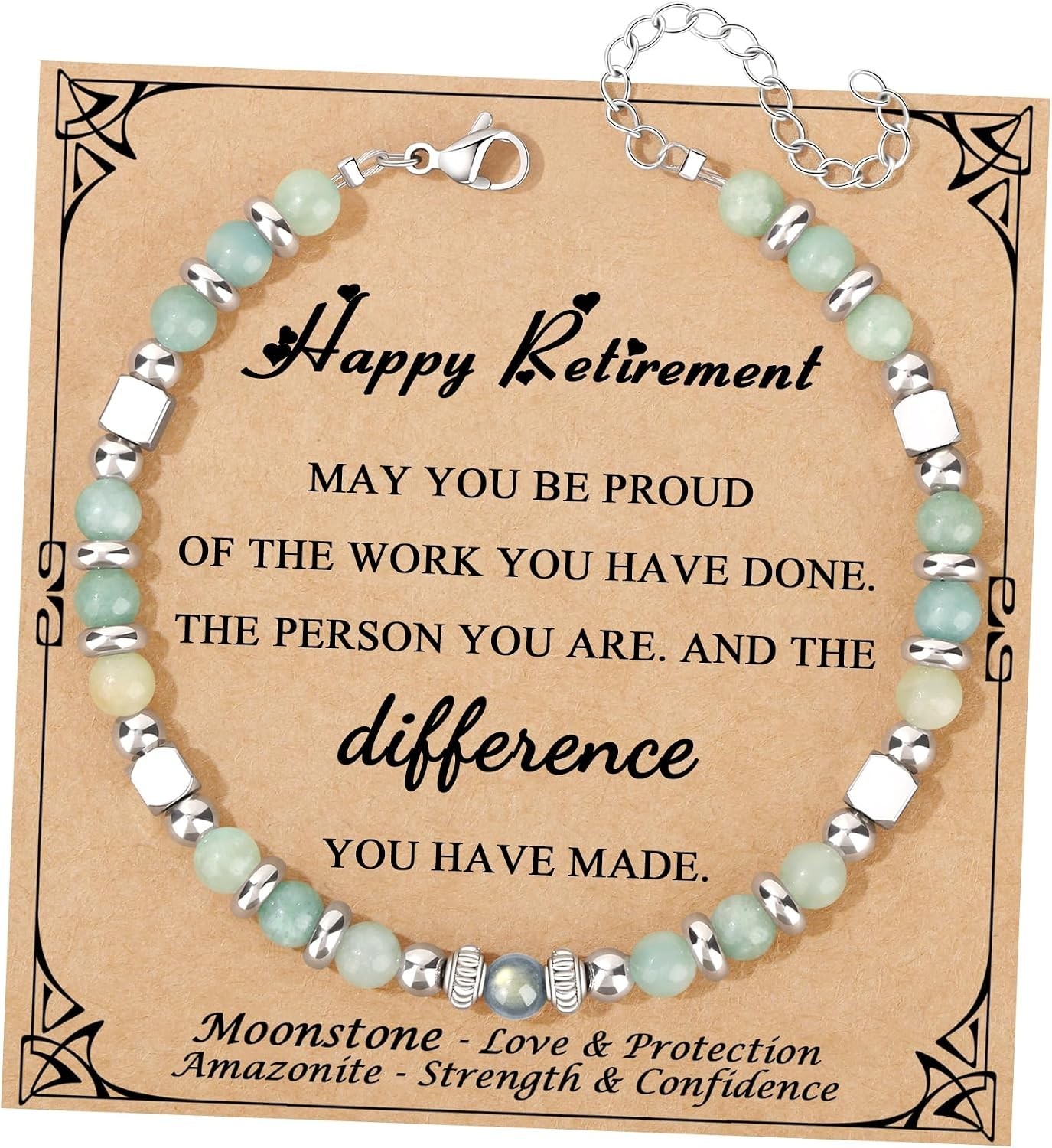 Adjustable Cuff Bracelet with Amazonite & Moonstone – Perfect for Any Occasion