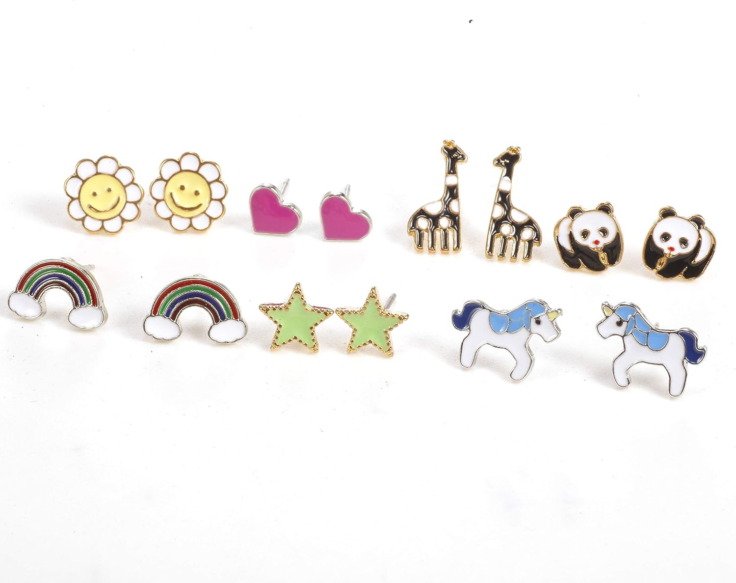 30 Pairs Hypoallergenic Stud Earrings Girls Sensitive Ears Steel Posts