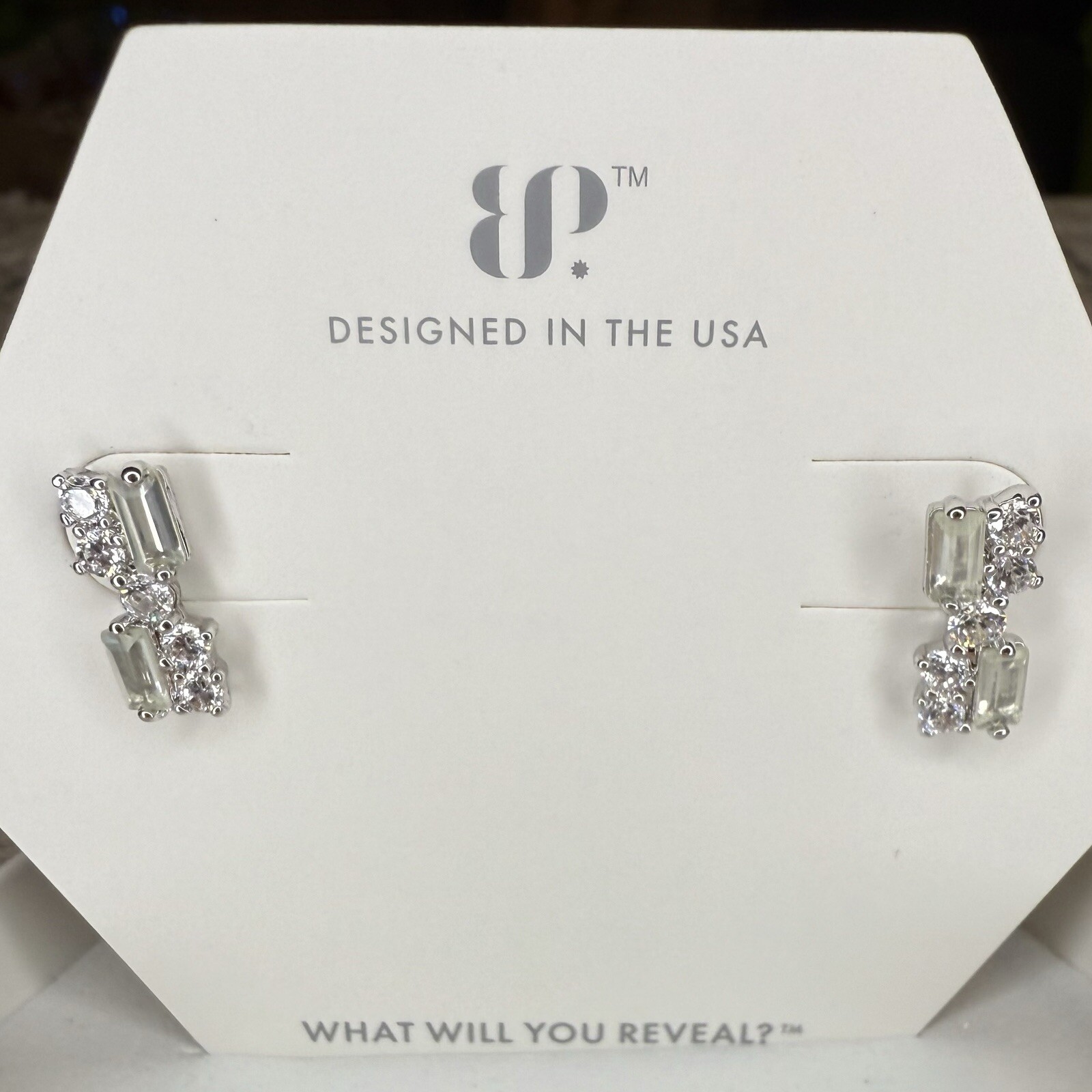 Bomb Party Stud Earrings – Always Extra RBP5155 – LC Light Peridot On Rhodium