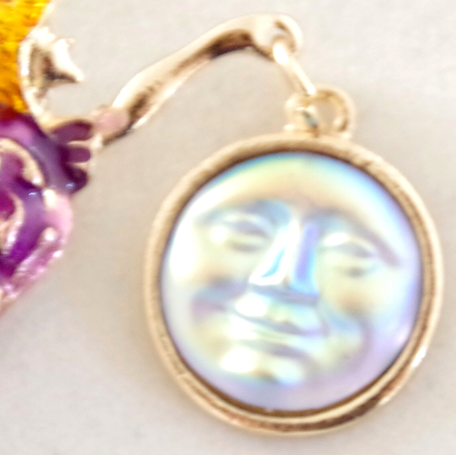 3″ NWOT DESIGNER STYLE FAIRY GODDESS w/ AB MOON FACE DANGLE PENDANT BROOCH COMBO