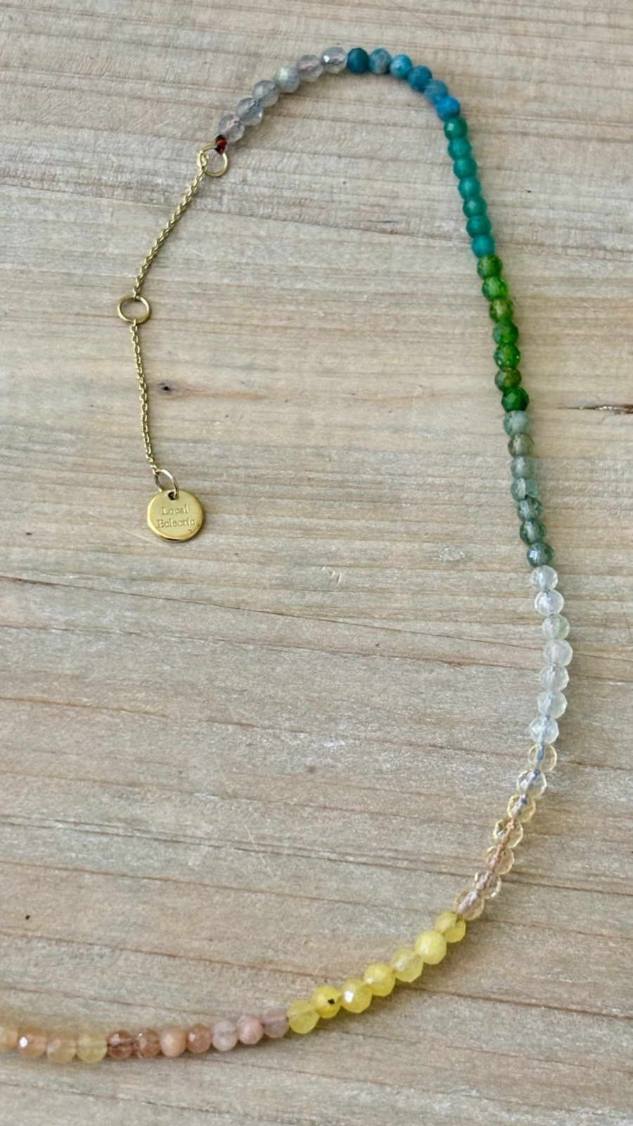 Local Eclectic “Live by the Sun” Rainbow Crystal Beaded Necklace – Sold Out