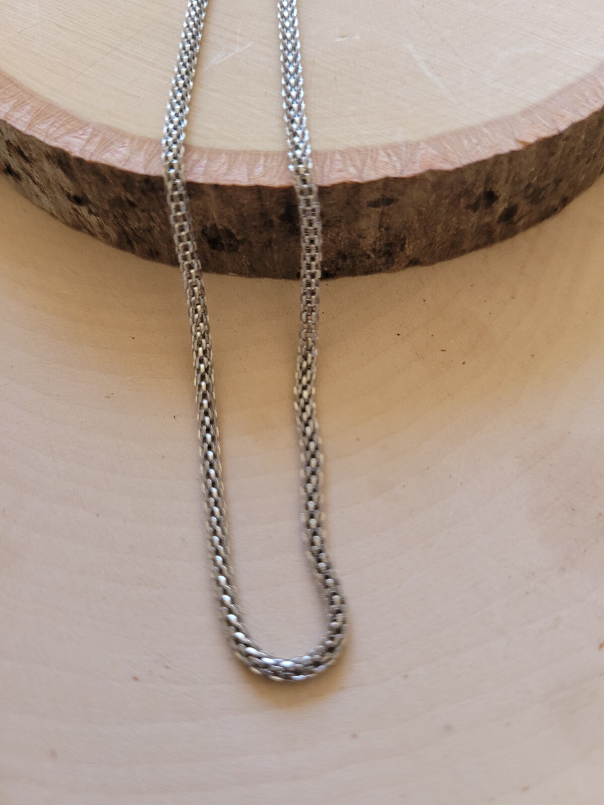 Stainless Steel 2 mm Popcorn Mesh Necklace Chain Link – Men Women 20″ Necklace