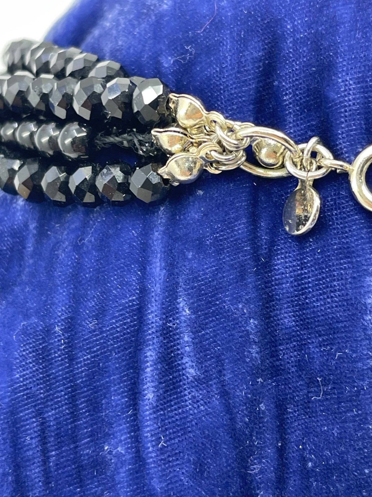LOFT Multi Strand Black Glass Beaded Faceted Beads Boho Retro Necklace 24”