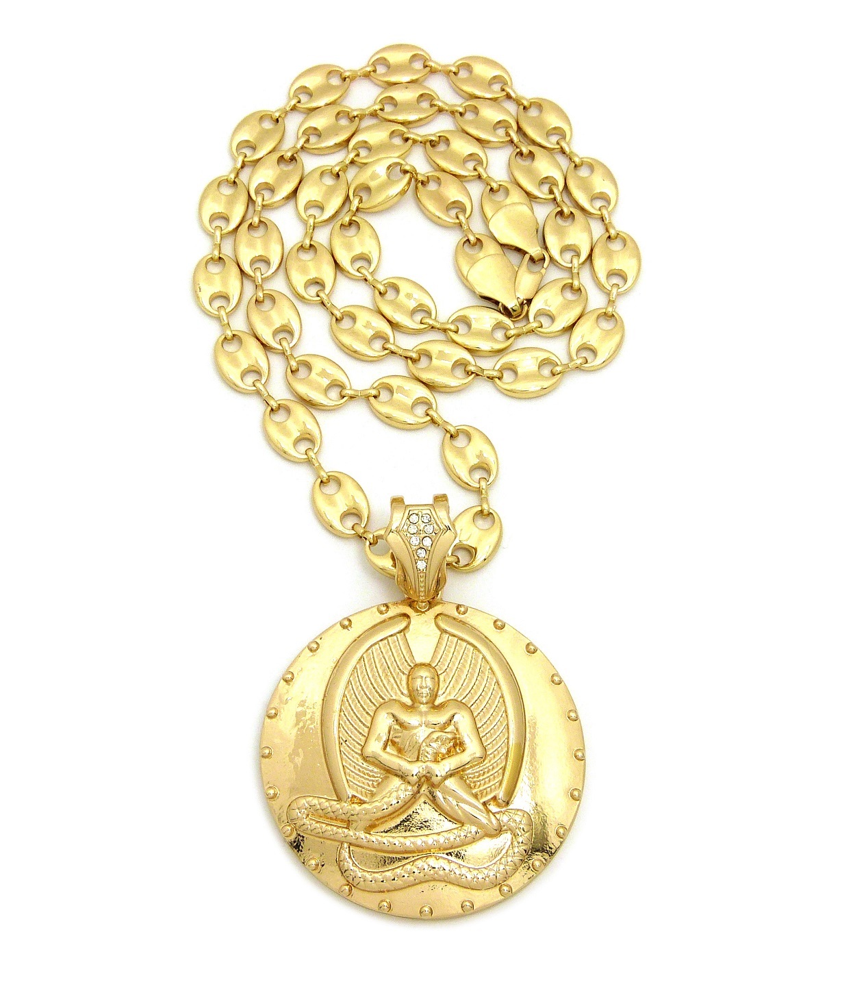 NEW EUPHANASIA PENDANT & 10mm/30″ MARINA LINK CHAIN HIP HOP NECKLACE – RC2570G