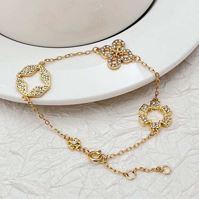 New Burch KIRA GOLD PAVE Clover Bracelet with Jewelry Pouch Size：21cm