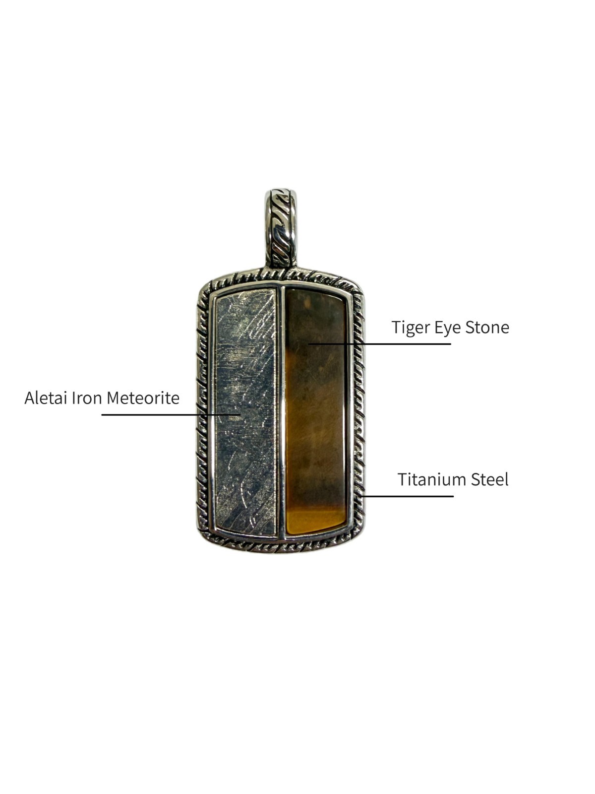 Natural Meteorite Tiger Eye Pendant Gemstone Jewelry Gift for Men Women