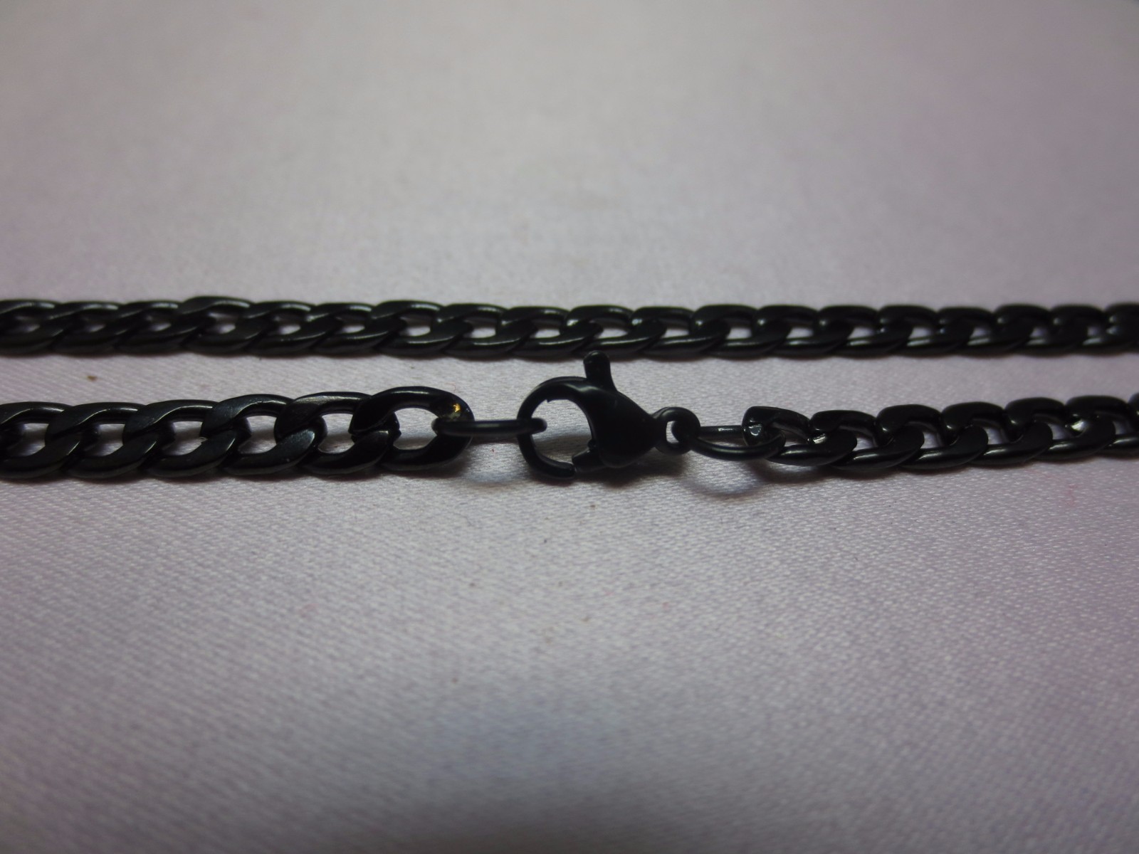 18″–48″ BLACK STAINLESS STEEL 5MM CURB LINK CHAIN NECKLACE-BLACK