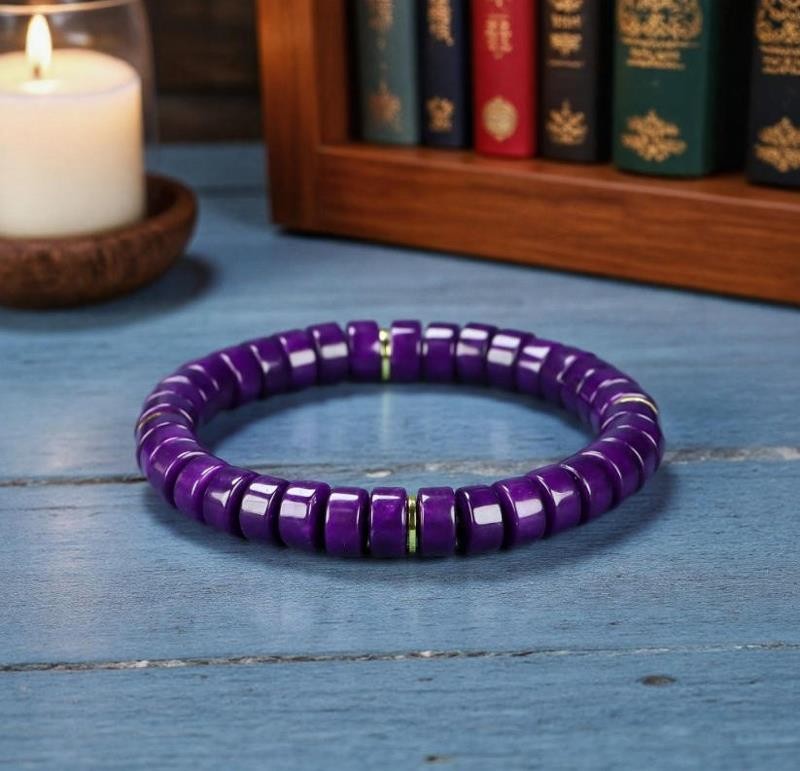 Girl Grandma Mothers Lady Women Sugilite Beads Bracelet Jewelry Gift Box DD178