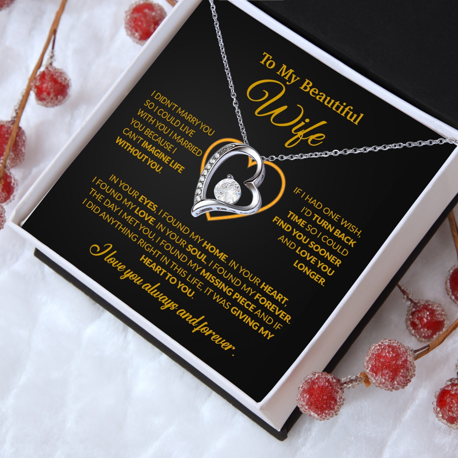 To My Wife Necklace, Wife Gift from Husband, Christmas Gift, Valentines Gift