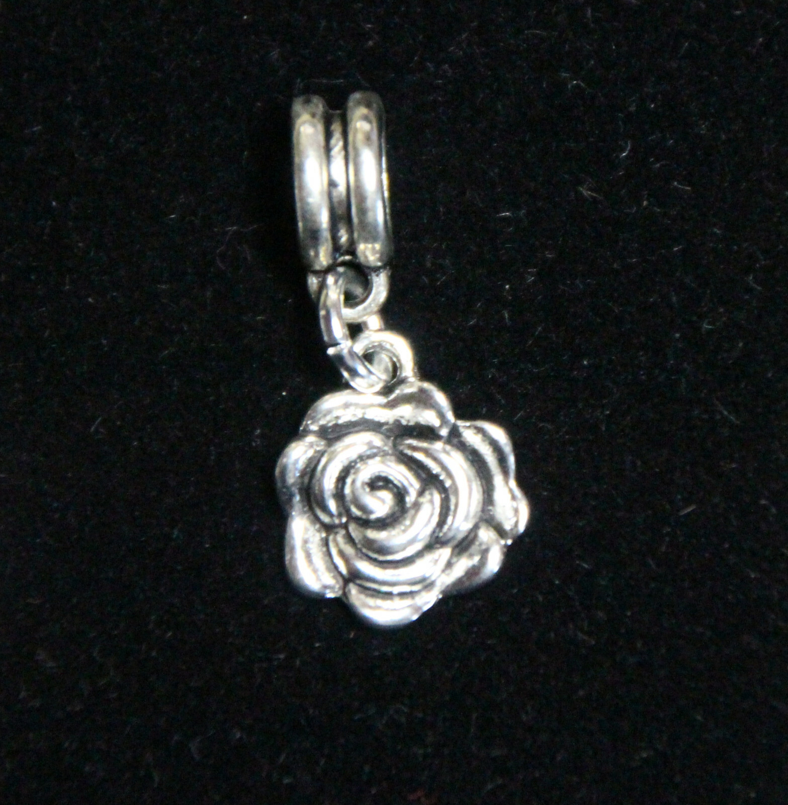 Rose Charms Clip On Lobster Claw Clasp, Side Slider Charms Flower
