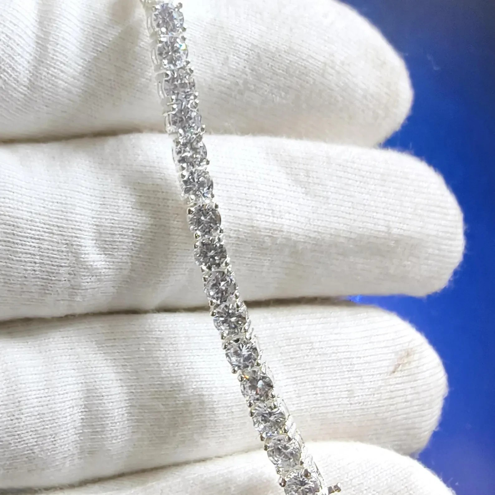 12.0Ct Round Cut 5 mm Diamond Womens Tennis Bracelet 14K White Gold Plated