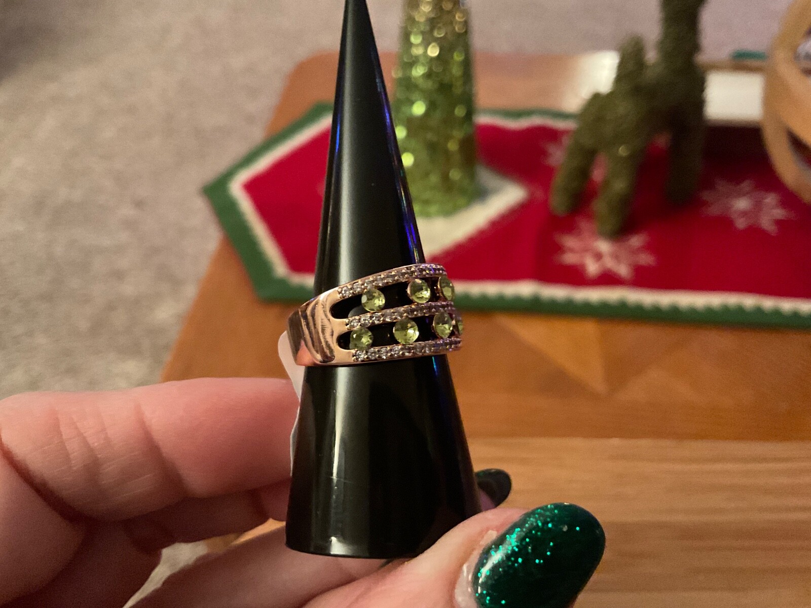 Bomb Party August 2024 RBP7880 “Reminds Me of You” Peridot Rose Gold Size 7