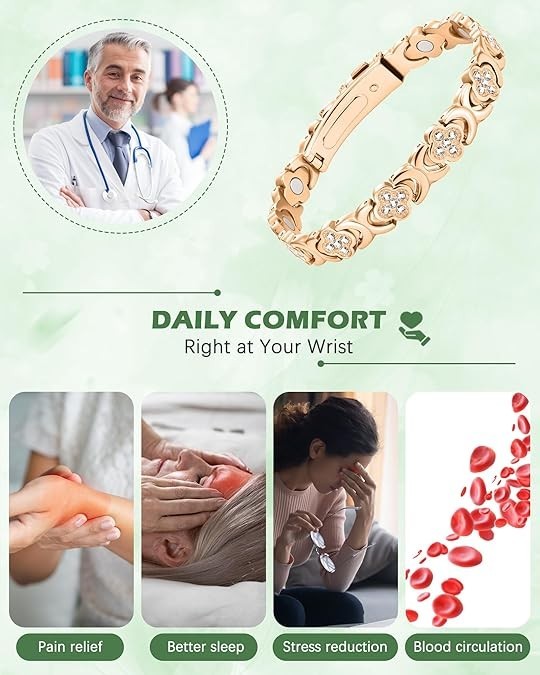 Pulsera de cobre puro para mujer, con imán ultrarresistente