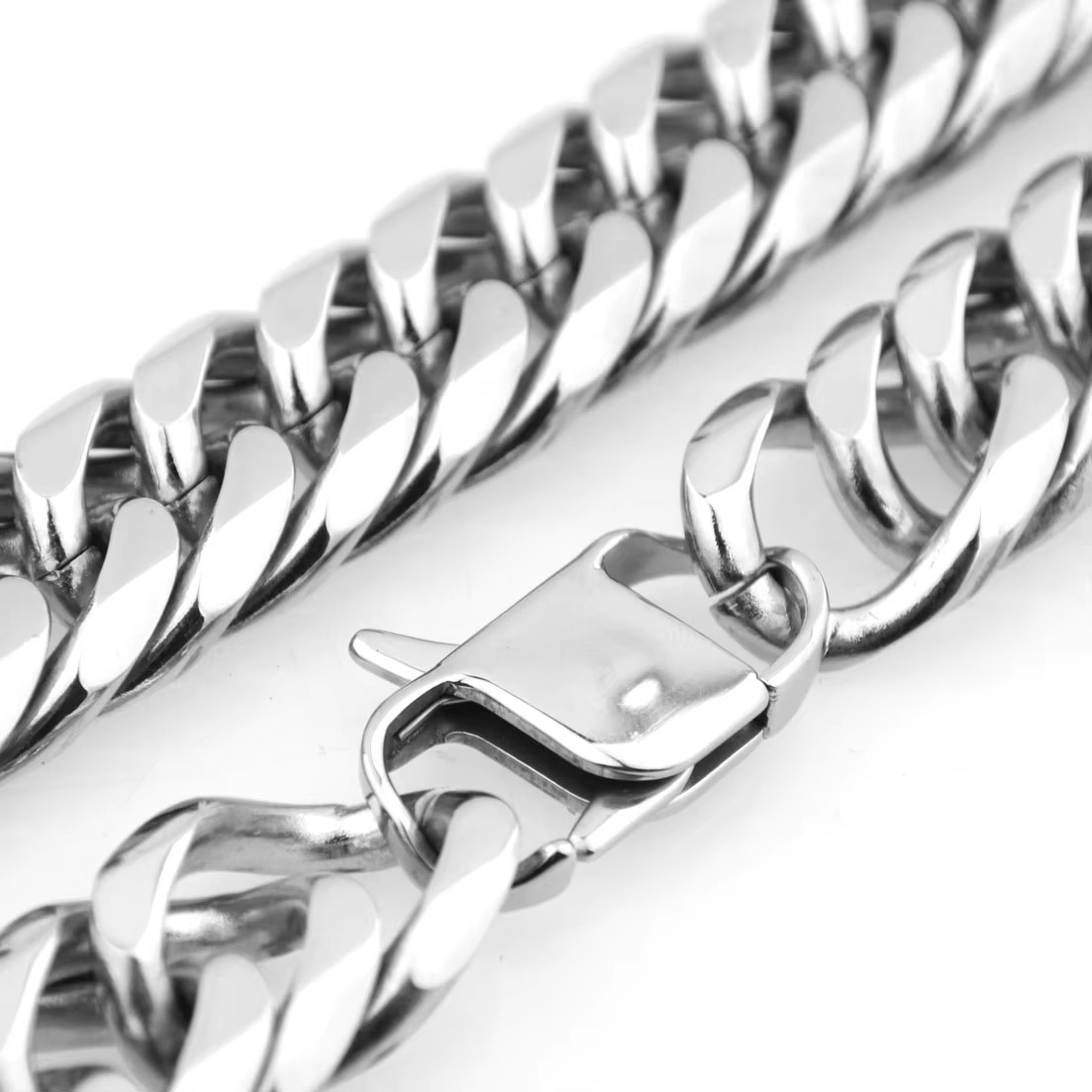 19mm Heavy Strong Men’s Stainless Steel Curb Cuban Link Chain Necklace 16″-40″