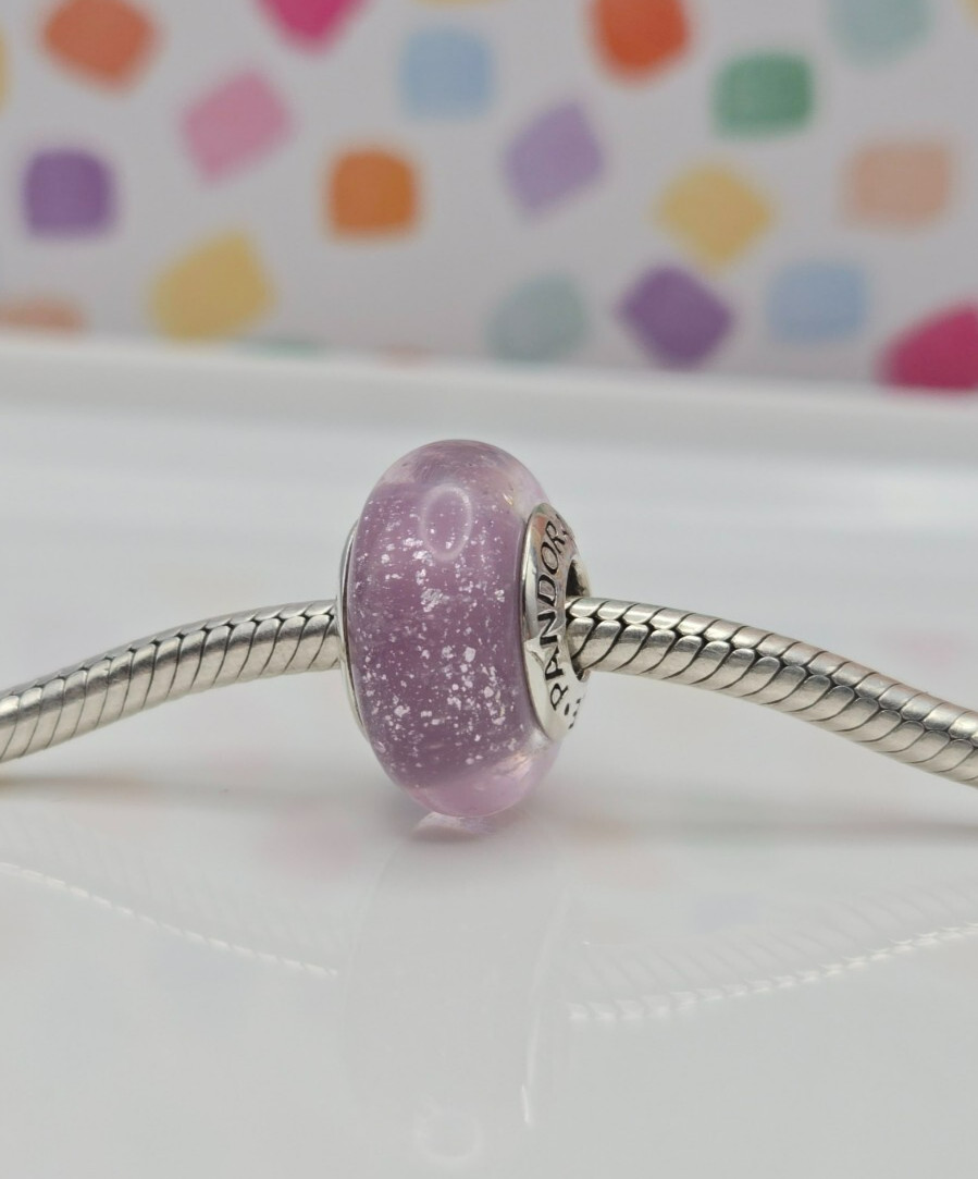Authentic Pandora Disney Rapunzel’s Signature Purple Color Murano Moment Charm