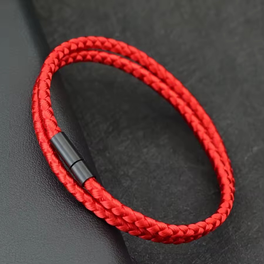 Men Minimalist 4mm Rope Bracelet Handmade Braided Ethnic String Gift Multi Color