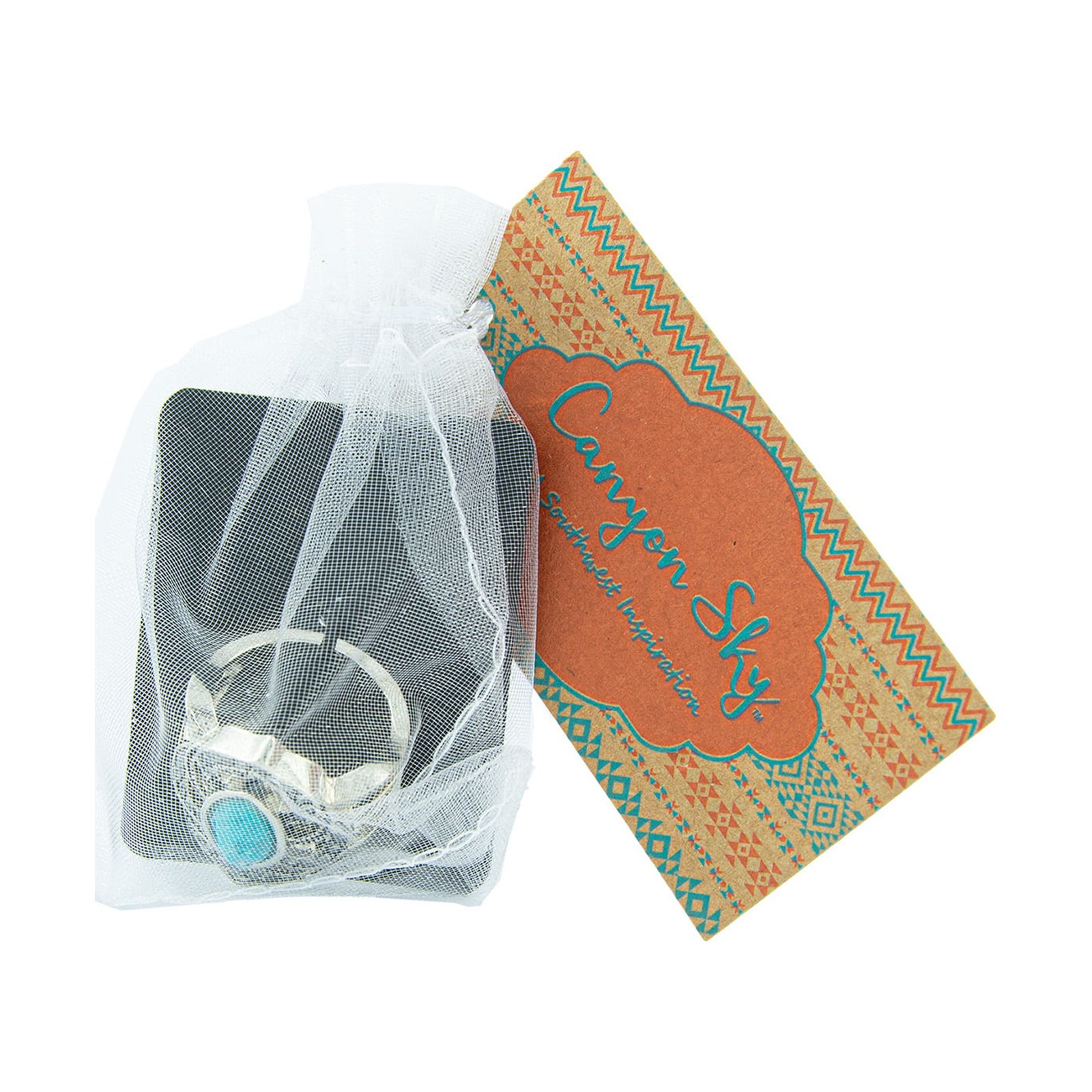 Canyon Sky Western Boho Marquise Cut Faux Turquoise Silver Tone Ring, Size 8