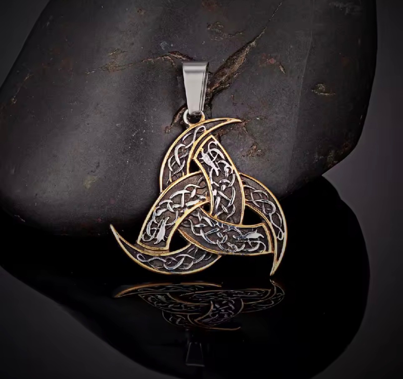 Viking Celtic Knot Pendant Necklace Stainless Steel Norse Nordic Jewelry Gift