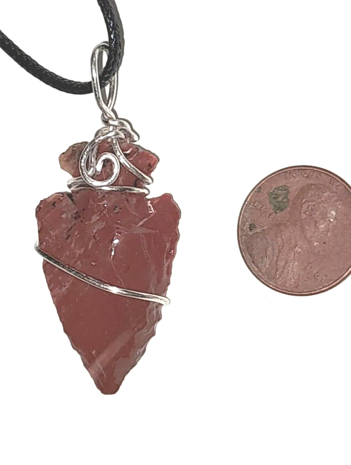 Natural jasper Arrowheads necklaces male female red pendants jewelry Gift unisex